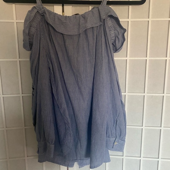 Loft Cold Shoulder Stripe Blouse - Picture 4 of 4